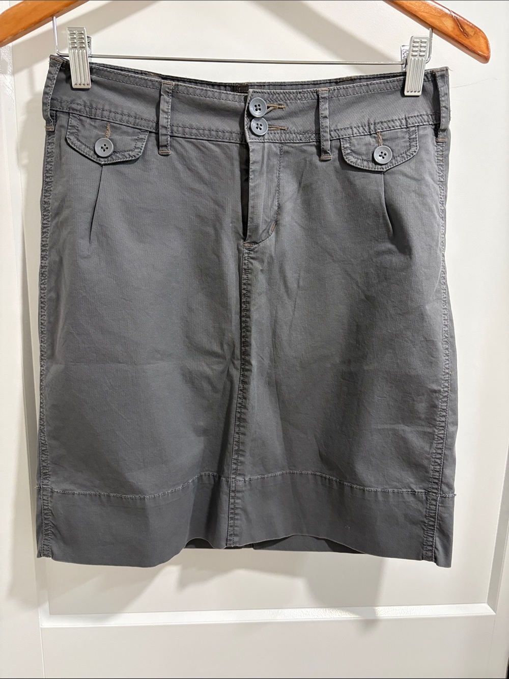 Christopher Blue Gray Button-Accent Pencil Skirt